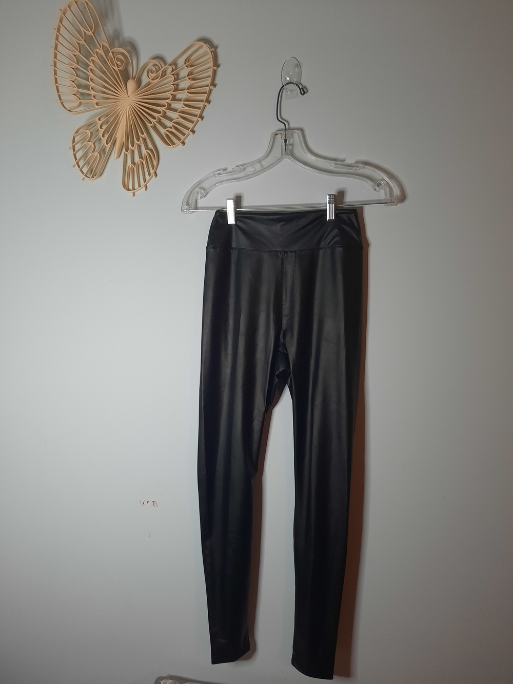 Offline By Aerie Sz Med Black Faux Leather Leggings, Real Luxe,